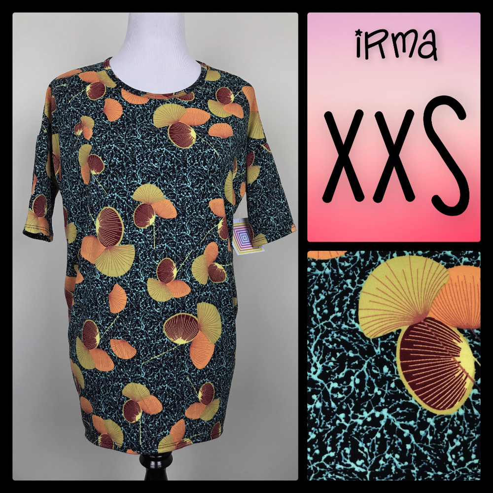 NWT LuLaRoe Irma Tunic - Leaves - XXS